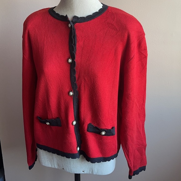 Espion Red long sleeve cardigan Medium - Picture 4 of 13